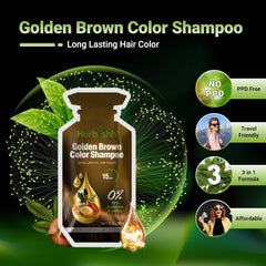 Herbishh Golden Brown packaging box with 30ml x10 sachets