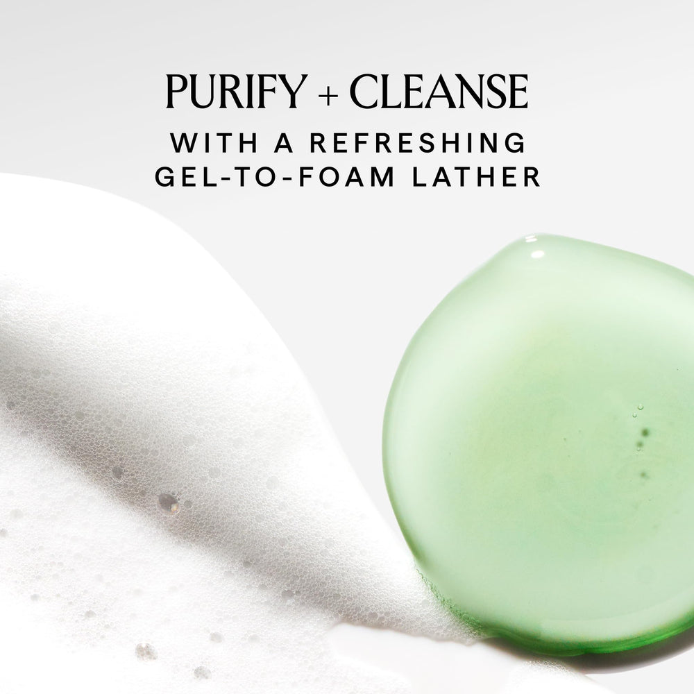 HERBIVORE Aquarius BHA + Blue Tansy Cleanser foam texture close-up