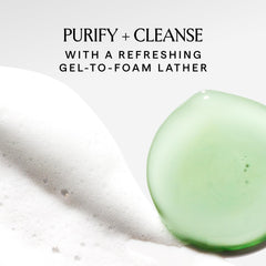 HERBIVORE Aquarius BHA + Blue Tansy Cleanser foam texture close-up