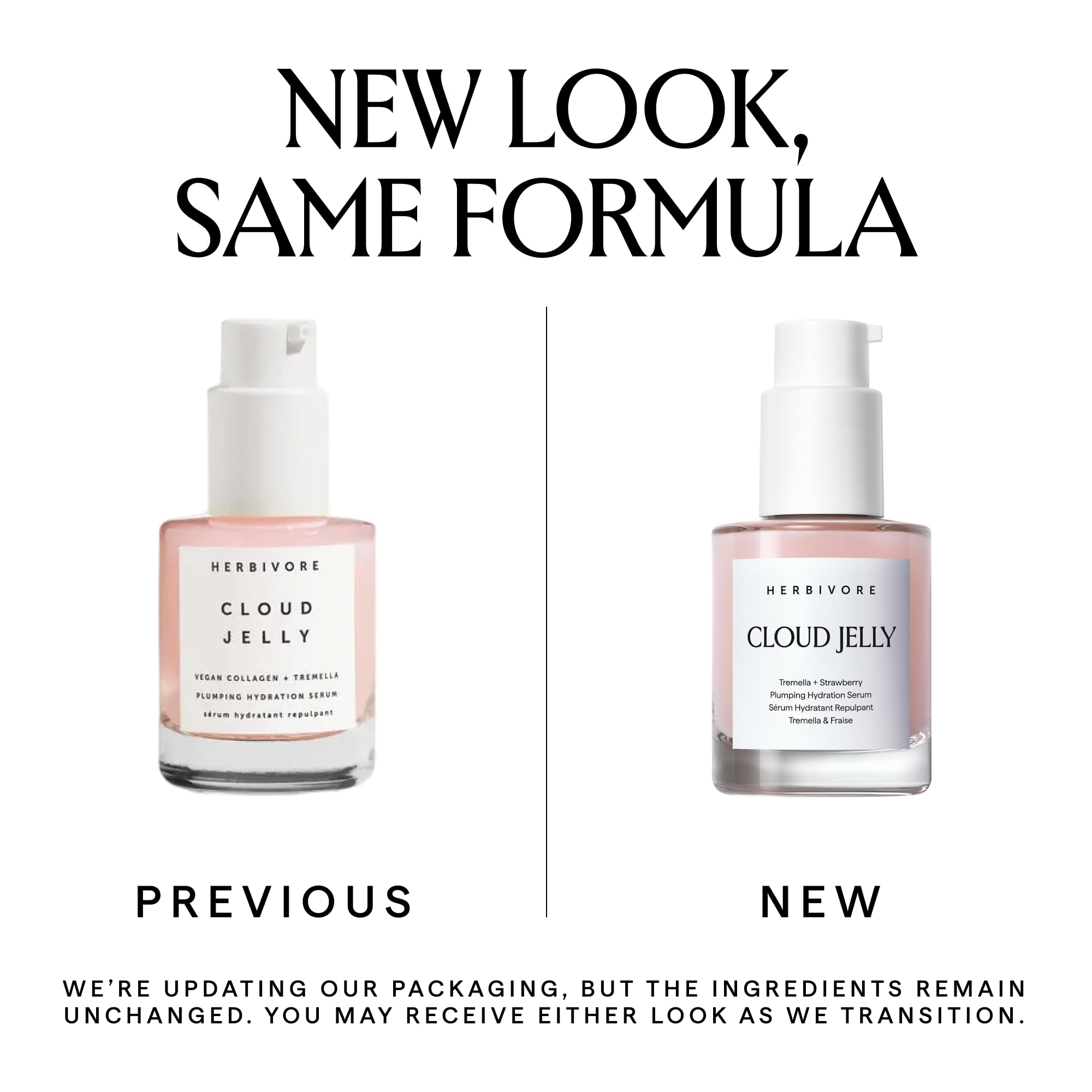 Ingredient close-up: tremella mushroom and strawberry extract in HERBIVORE Serum