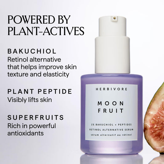 HERBIVORE Moon Fruit Serum pump demonstrates easy nightly application