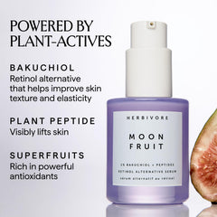 HERBIVORE Moon Fruit Serum pump demonstrates easy nightly application