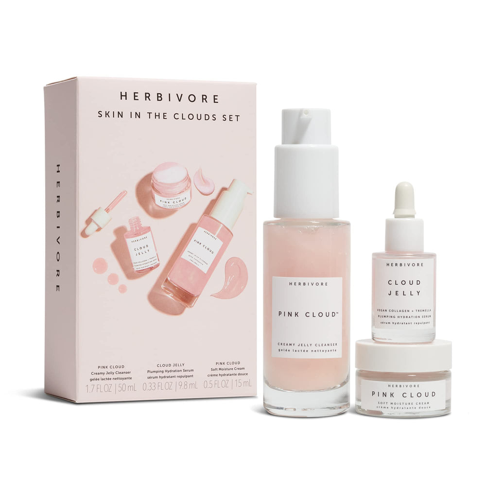 HERBIVORE Skin in the Clouds cleanser bottle for gentle daily cleansing and radiant skin.