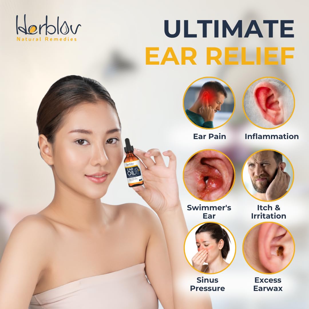 Herblov ear drops warming application for comfortable relief.