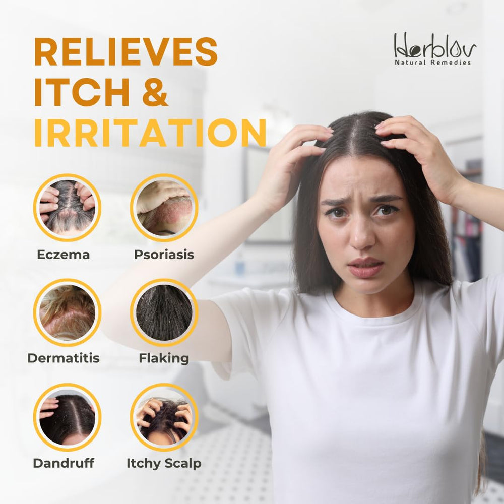 Herblov eczema shampoo aftercare routine supports moisturized scalp