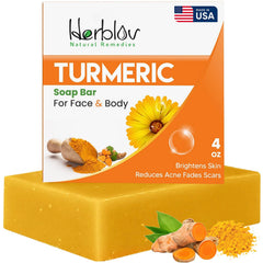 Herblov turmeric soap bar rich face-foam for brightening and cleansing.