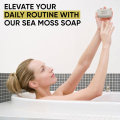 Sea moss extract label highlighted for natural nourishment concept.