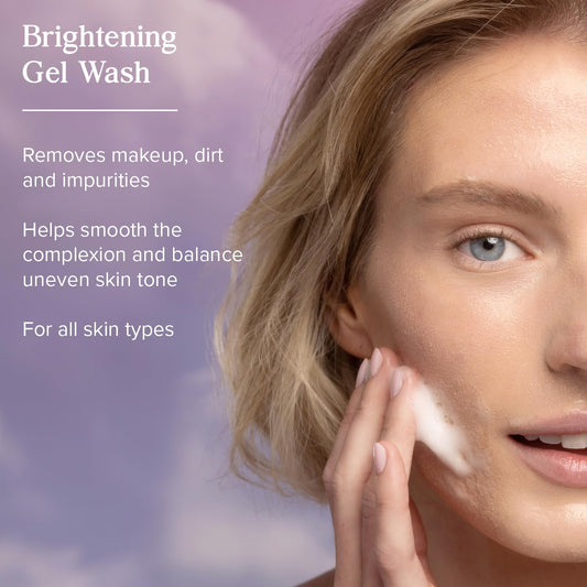 Aura Glow Cleanser gel texture close-up highlighting light exfoliation for smooth skin.