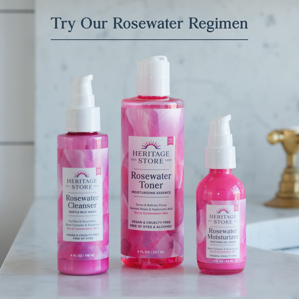 Heritage Store Rosewater Glycerin Hydrating Mist eco-packaging promotes eco-friendly skincare.