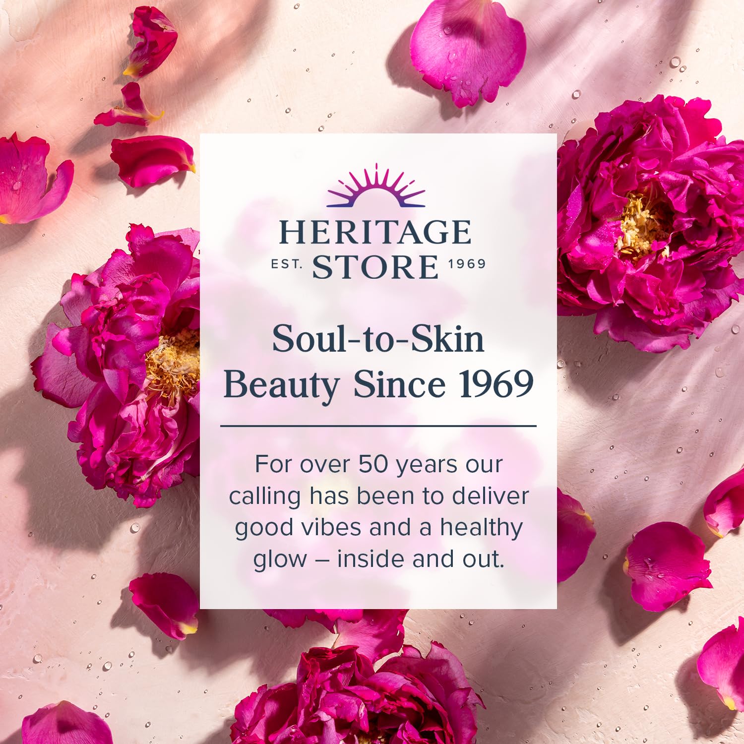 Heritage Store rosewater mist for hair and skin refreshment.