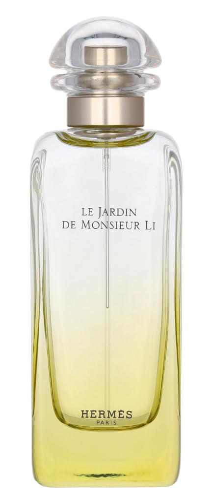 Hermès Le Jardin de Monsieur Li bottle angled; versatile scent for casual occasions.