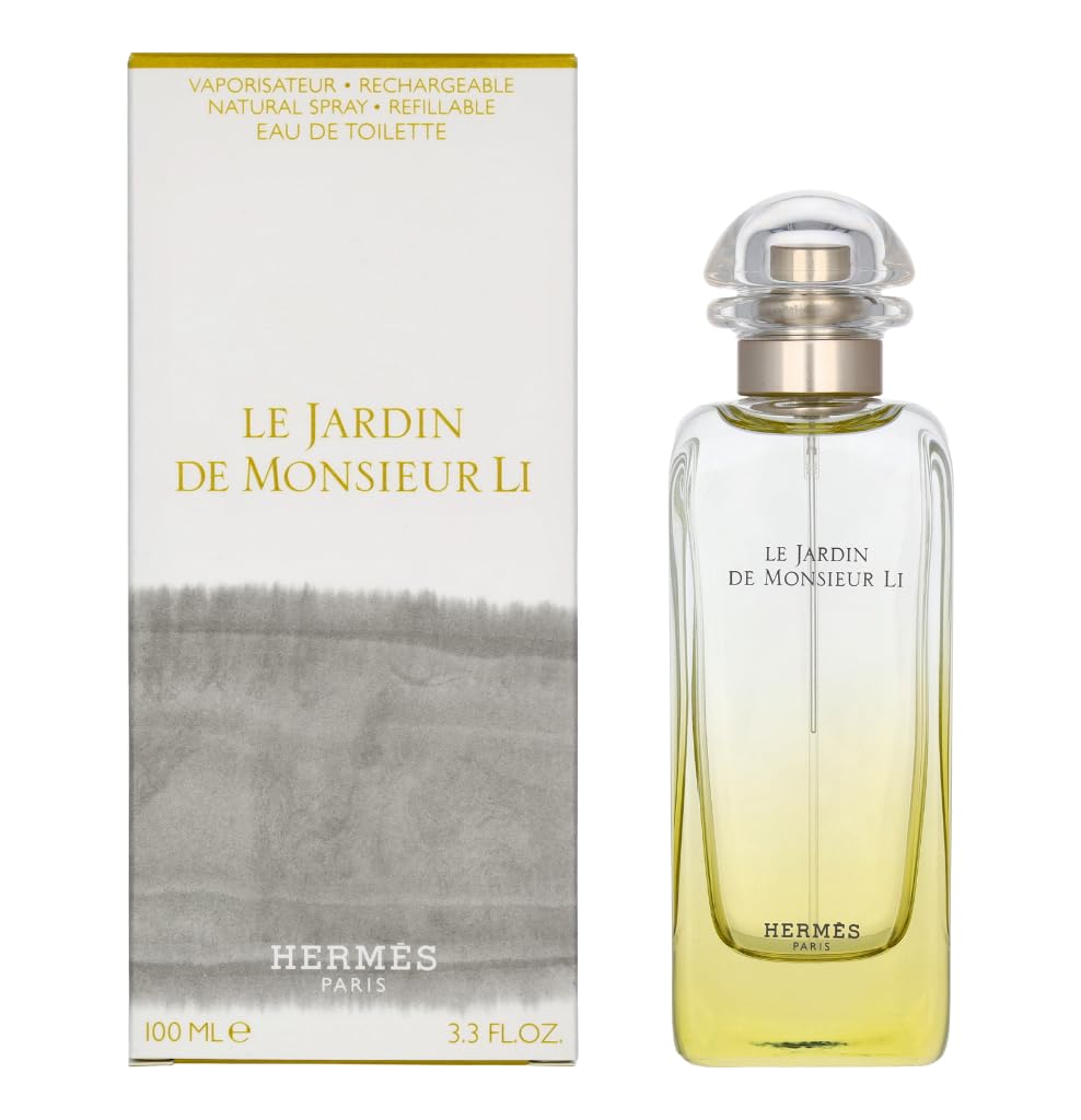 Hermès Le Jardin de Monsieur Li bottle front; refined unisex fragrance for daily wear.