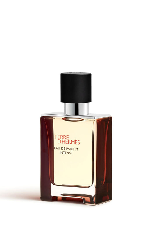 Hermès Terre D'Hermès EDP Intense bottle side view with notes