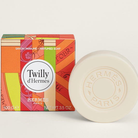 Hermès Twilly round soap swirl with embossed details for a luxe cleansing ritual