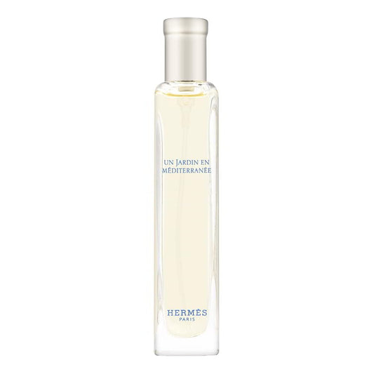 Hermes Un Jardin En Mediterranee bottle with pouch, ideal travel-friendly fragrance for everyday wear.