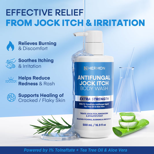 Hermon Antifungal Body Wash pump-dispense for easy daily cleansing after workouts