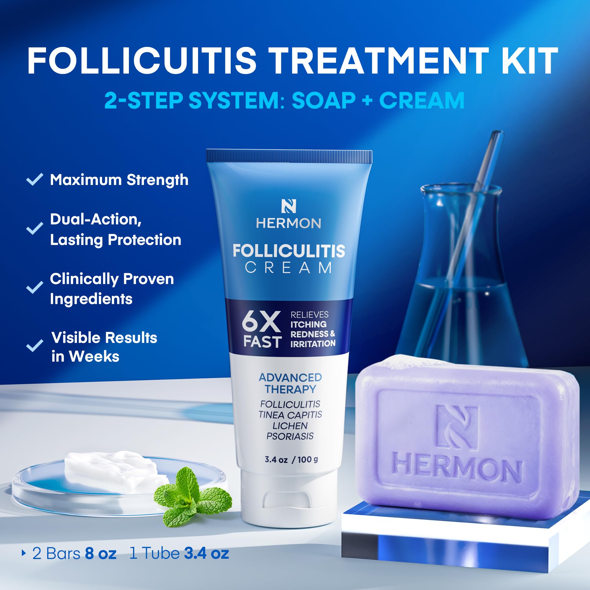 Hermon antifungal soap tea tree bar for daily cleansing