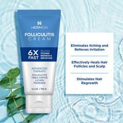 Packaging box of Hermon Folliculitis Cream showing 100 g.