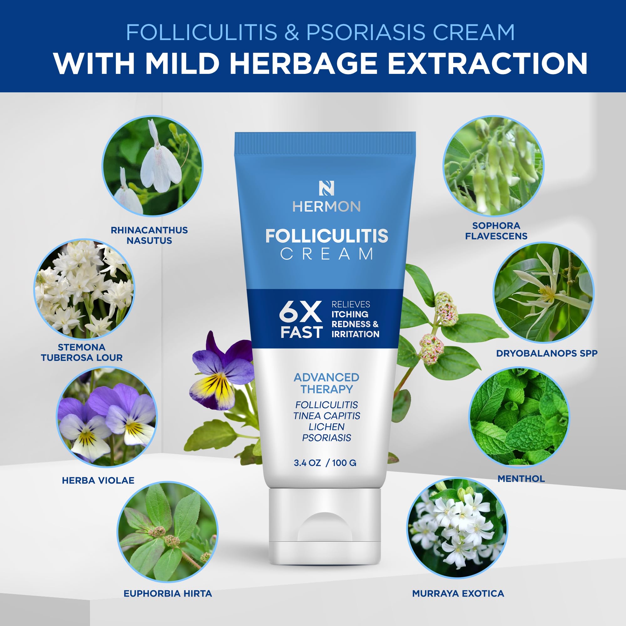 Smooth texture of Hermon Folliculitis Cream for easy application.