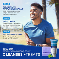 Close-up of Hermon folliculitis cream tube ready for use