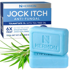 Hermon Jock Itch Soap packaging with twin bars for ongoing antifungal care