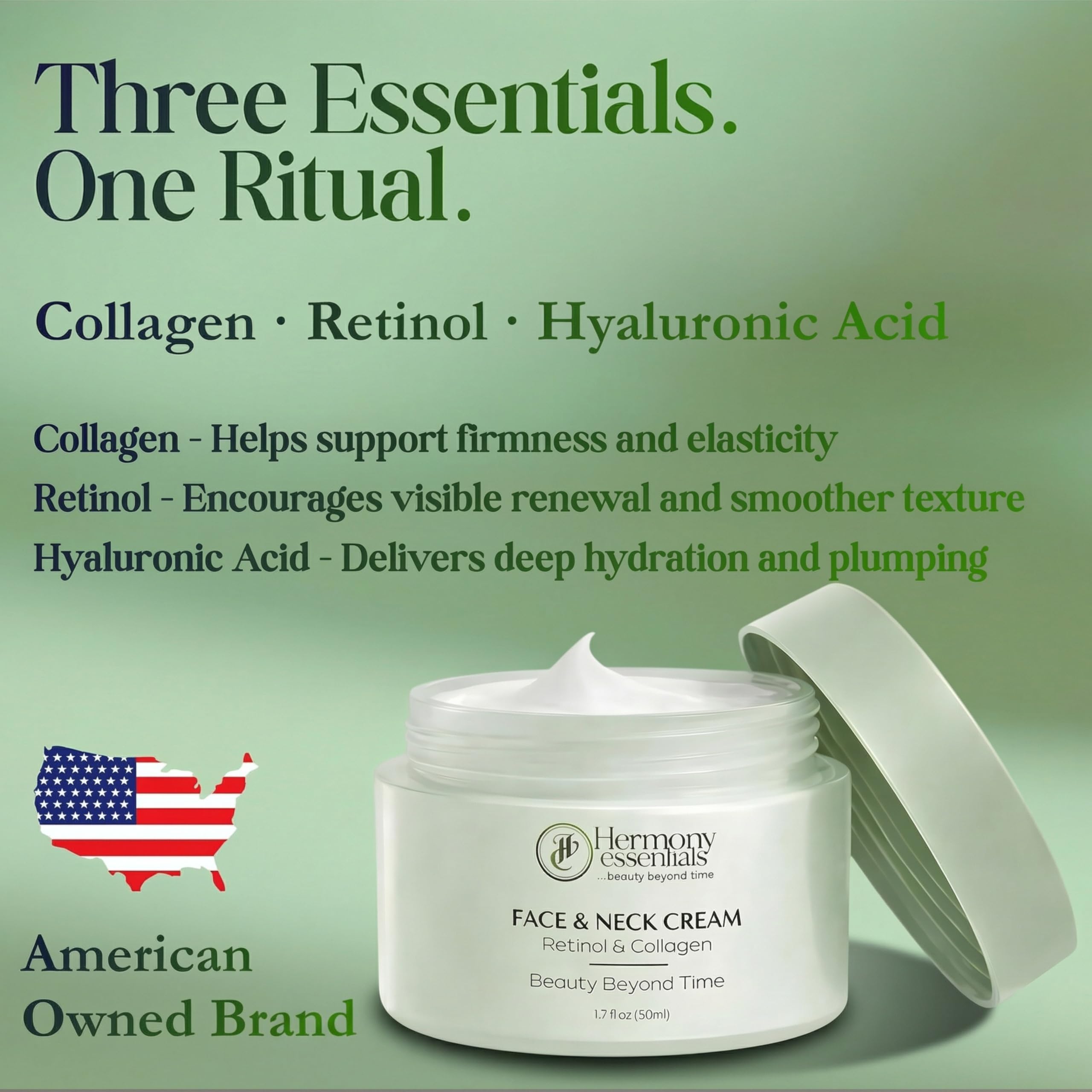 Lightweight cream swirl demonstrates quick absorption for daily hydration