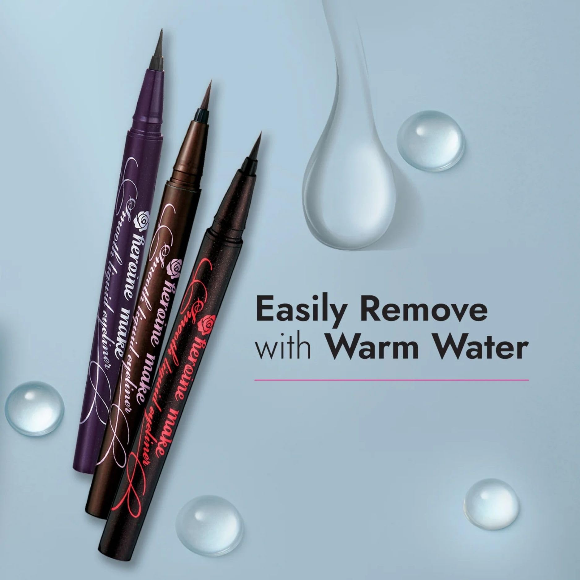 Heroine Make hypoallergenic formula supports sensitive eyes for daily wear.
