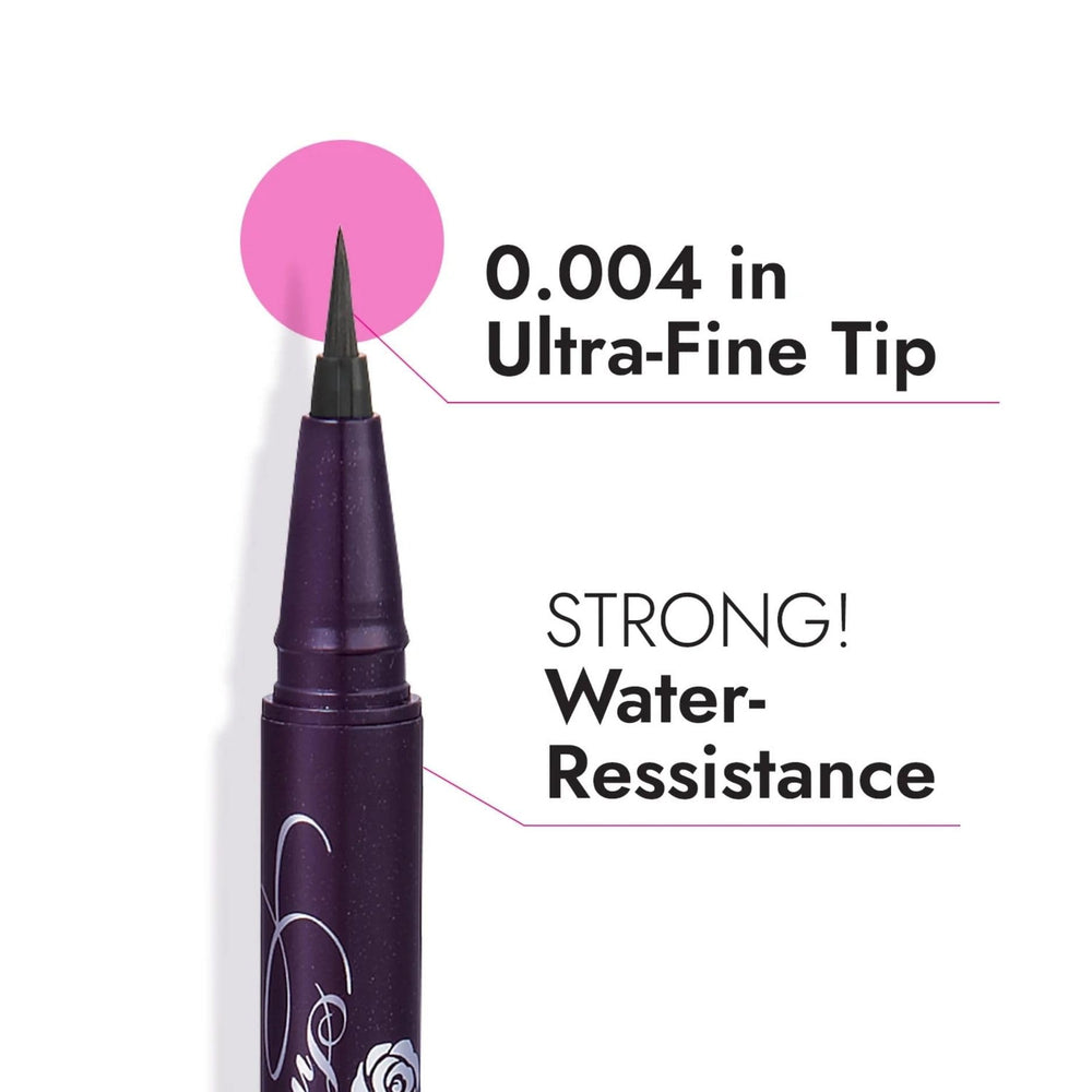 Heroine Make waterproof swatch showing long-lasting, smudge-proof performance.