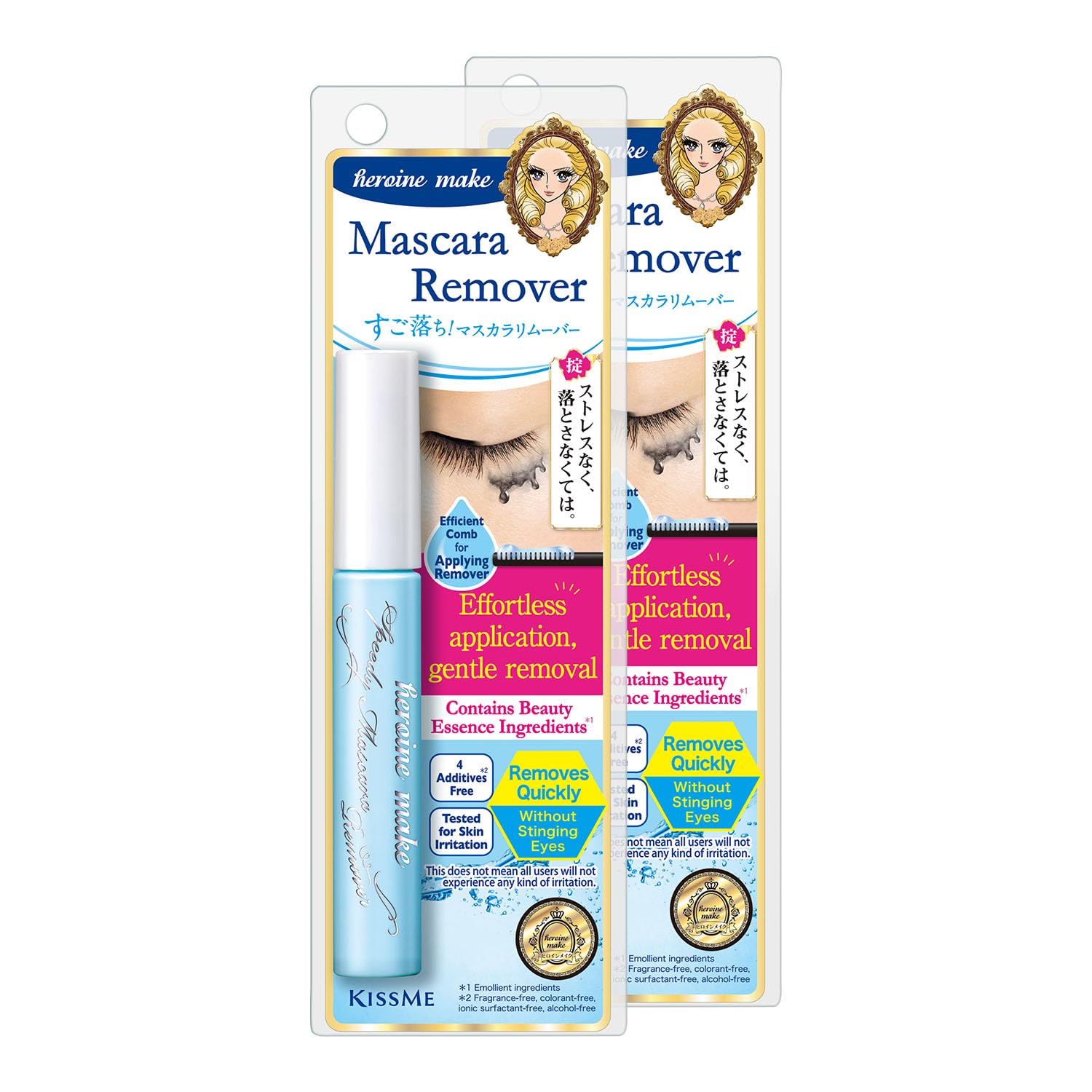 Heroine Make Mascara Remover bottle with fast-acting formula for waterproof mascara