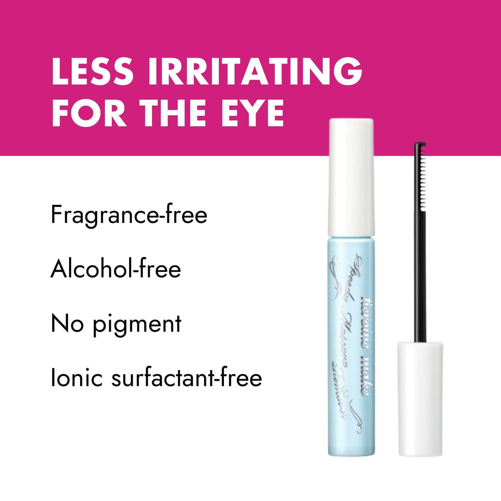 Heroine Make Speedy Mascara Remover lashes after cleansing look soft and makeup-free.