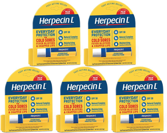 Herpecin-L SPF 30 lip protectant tube providing smooth lip protection for daily wear.