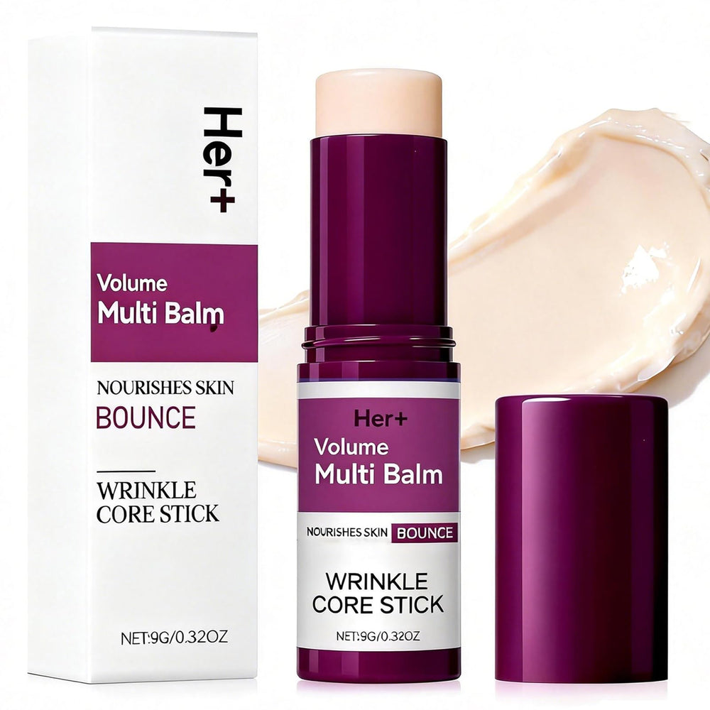 Her+ Calcium Multi Balm Stick application view for on-the-go hydration.