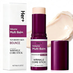 Her+ Calcium Multi Balm Stick application view for on-the-go hydration.