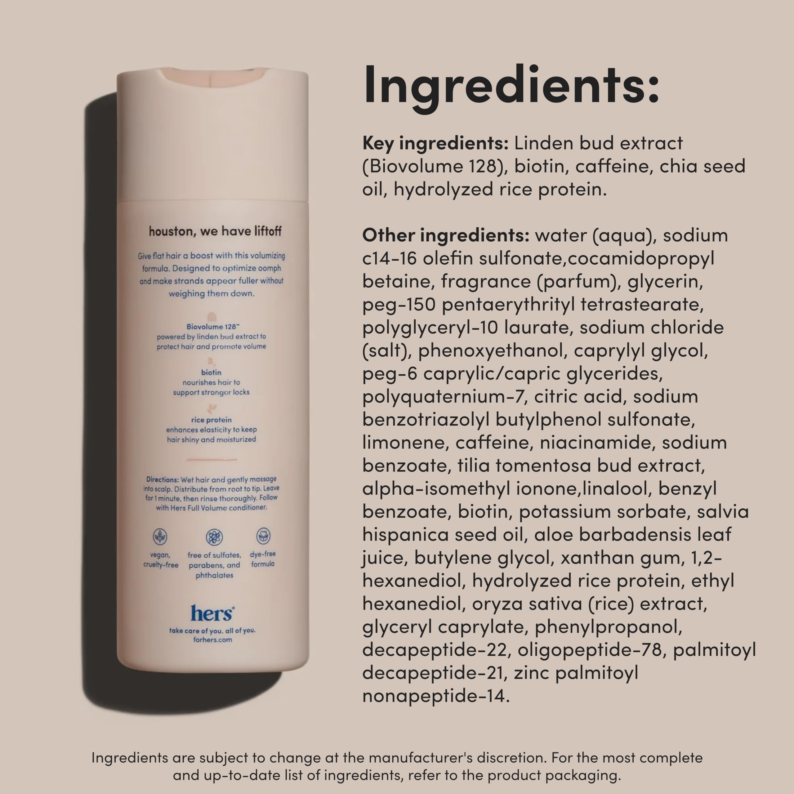 hers Full Volume Shampoo vegan and cruelty-free certification icons