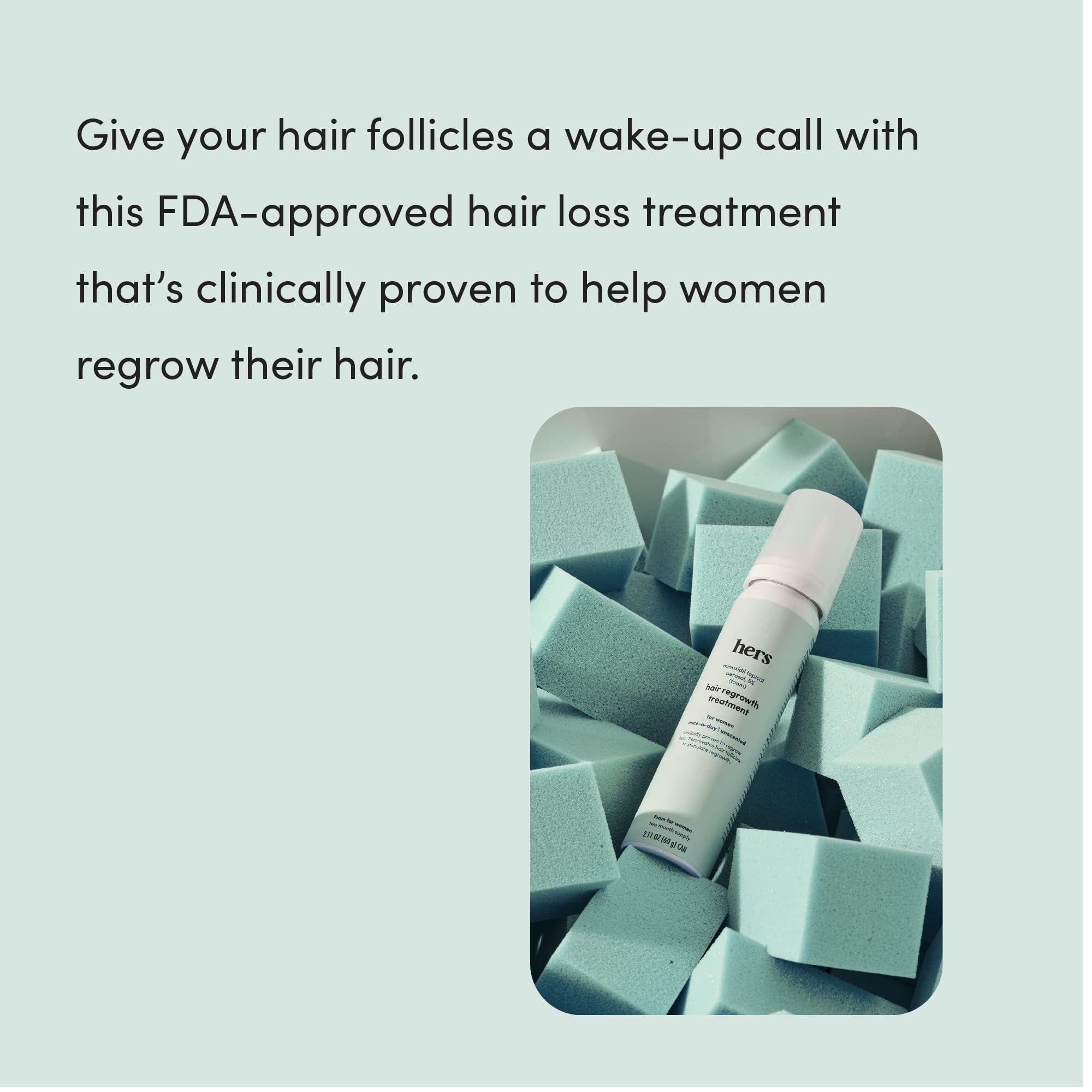 Hims & Hers hair regrowth foam 2-pack packaging for value.