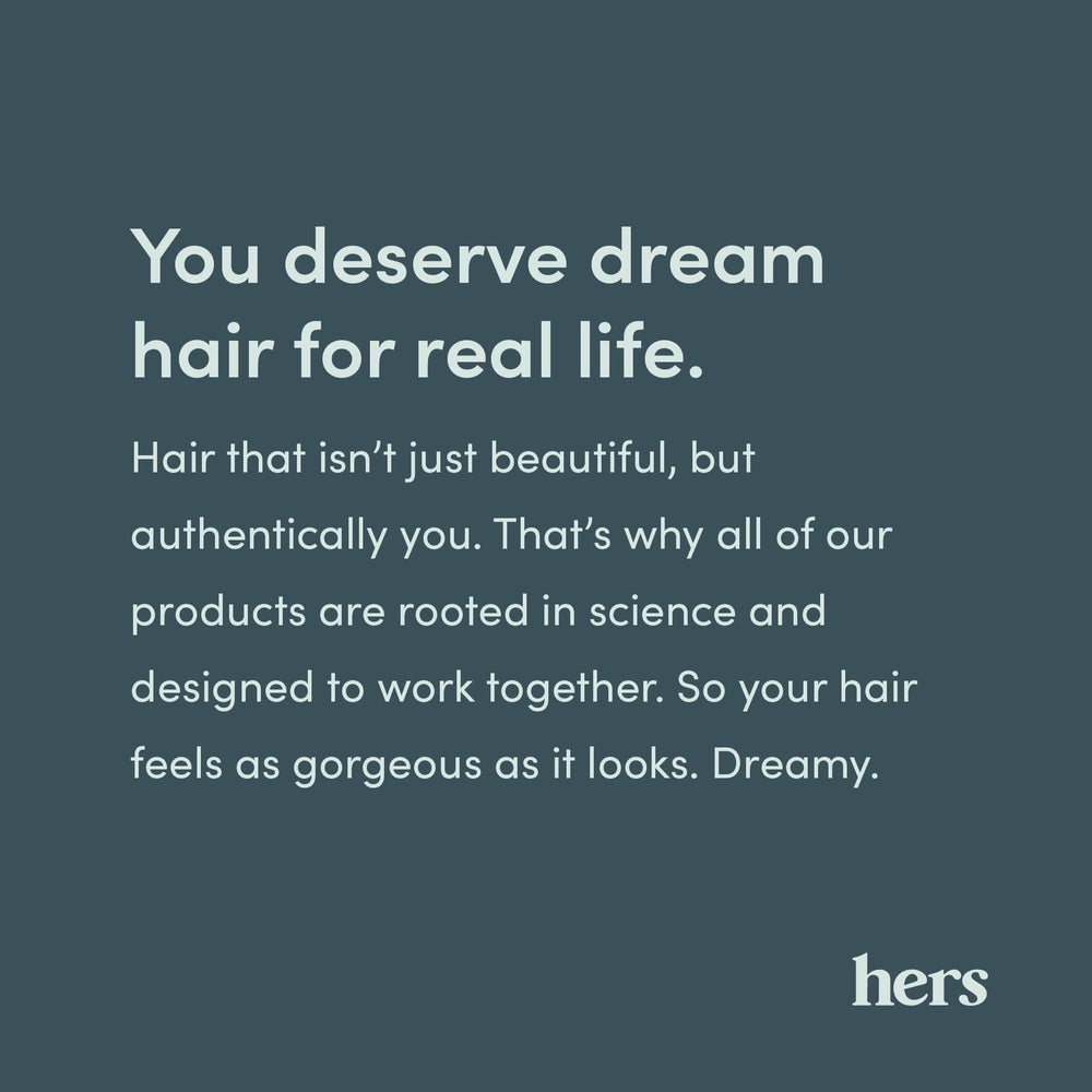 Hims & Hers hair regrowth foam quick-drying texture after application.