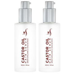 HerStyler Castor Oil Hair Serum bottle delivering lightweight hydration.