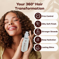 HerStyler Castor Oil Hair Serum dropper close-up for precise daily use.