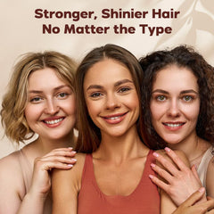HerStyler Castor Oil Hair Serum ingredients panel highlights castor, aloe, argan, vitamin E.