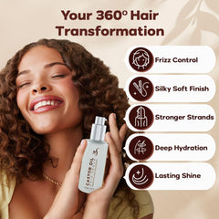 HerStyler Castor Oil Serum texture closeup highlighting lightweight hydration for daily use.