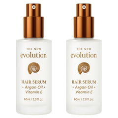 HerStyler Evolution Argan Oil Serum bottle adds shine to dry hair.