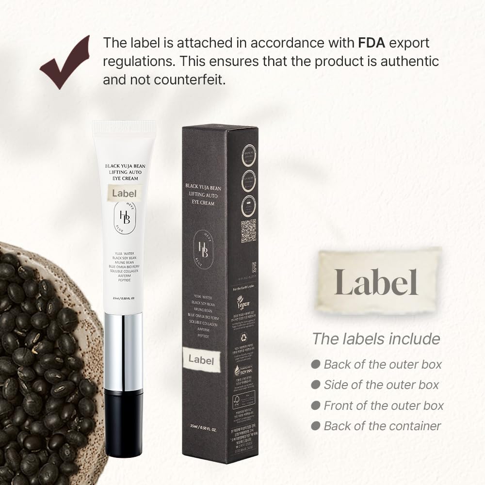 HEVEBLUE eye cream bottle angled for daily application.