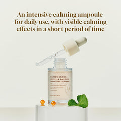 HEVEBLUE Madecassoside calming ampoule label communicates soothing benefits.
