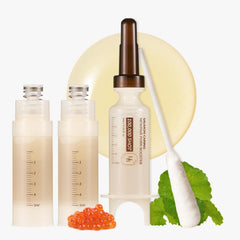HEVEBLUE Salmon Caring Centella PDRN Booster bottle ready for daily skincare routine.