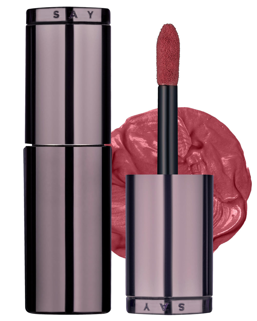 HEVVYMAKEUP Blurring Effect Lip Tint packaging close-up highlights premium design and vegan branding.