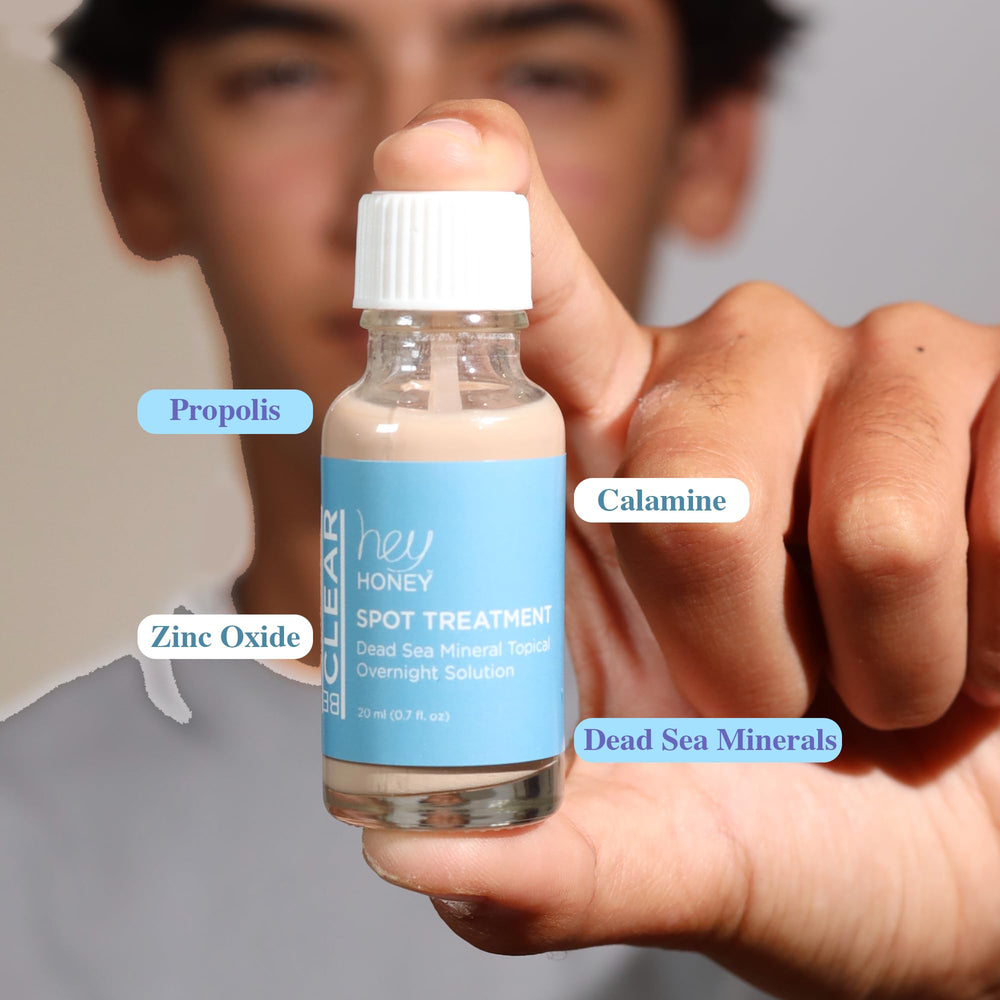 Hey Honey Be Clear close-up texture showing creamy formula for even skin application.