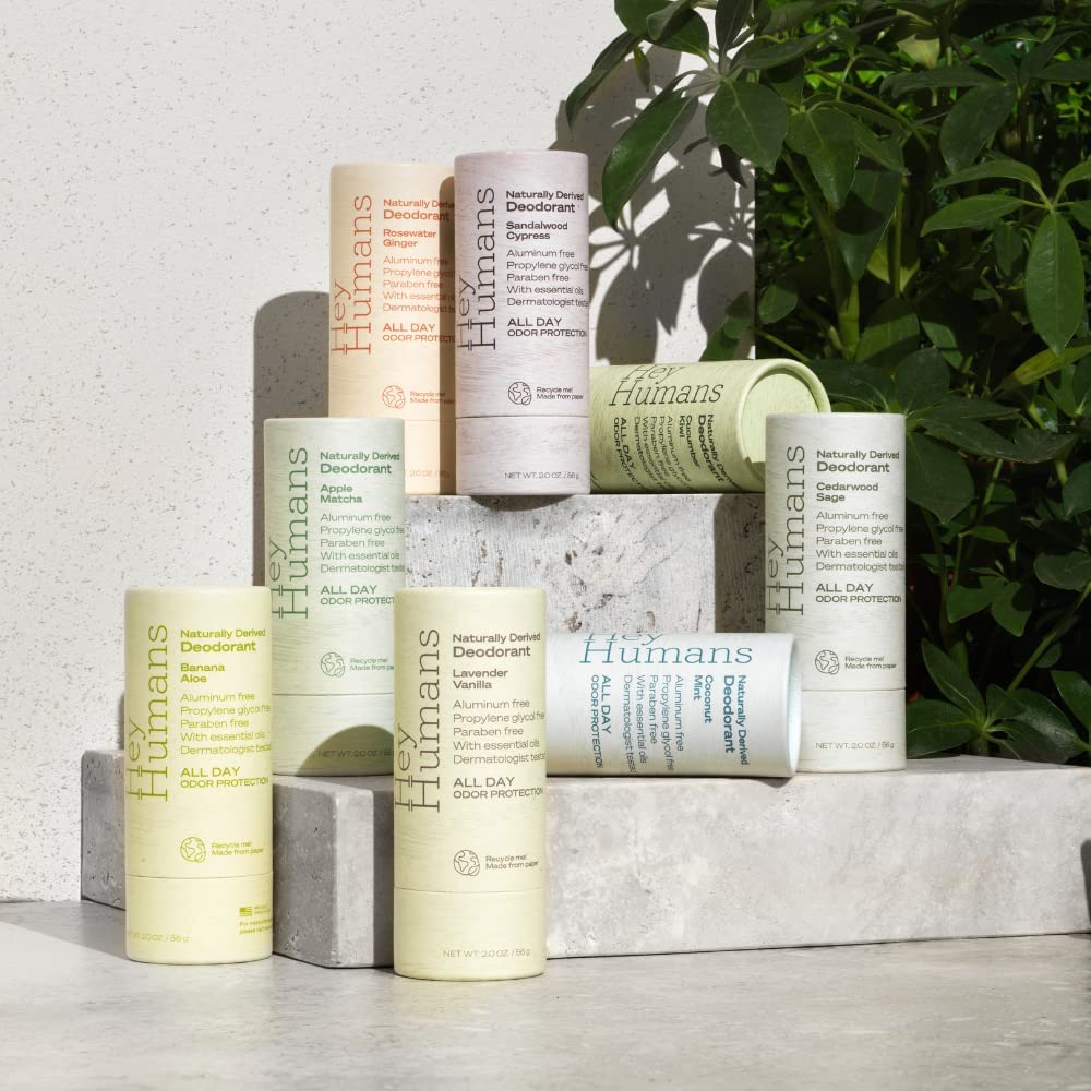 Hey Humans all-day odor control concept with mint and coconut.