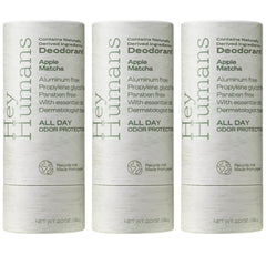 Hey Humans Apple Matcha deodorant bottle with all-day freshness shown