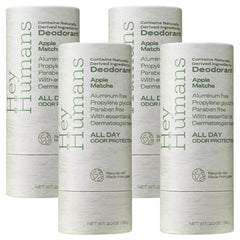 Hey Humans Apple Matcha deodorant bottle with aluminum-free formula for all-day freshness.