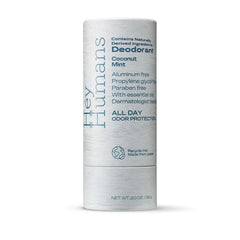 Hey Humans deodorant bottle with cooling mint for all-day freshness.